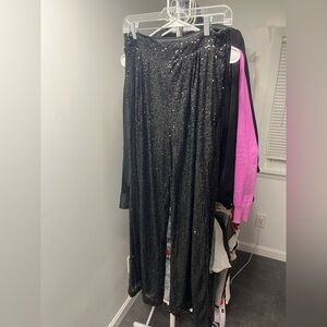 Fashion Nova Black Sequin Wide Leg Pants